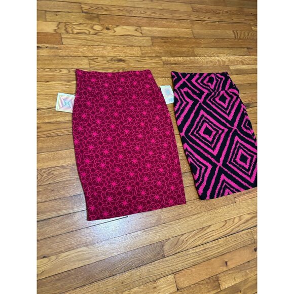 LuLaRoe Womens Cassie Skirt Size Small *Lot of 2* Pink Colorful Stretch Knit NWT - Picture 10 of 10